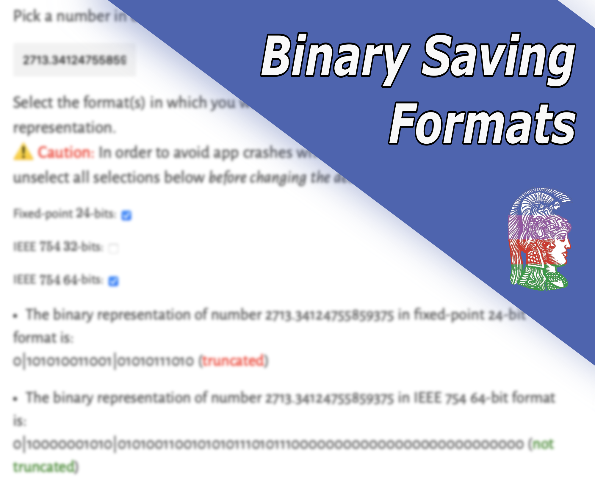 Binary Saving Formats